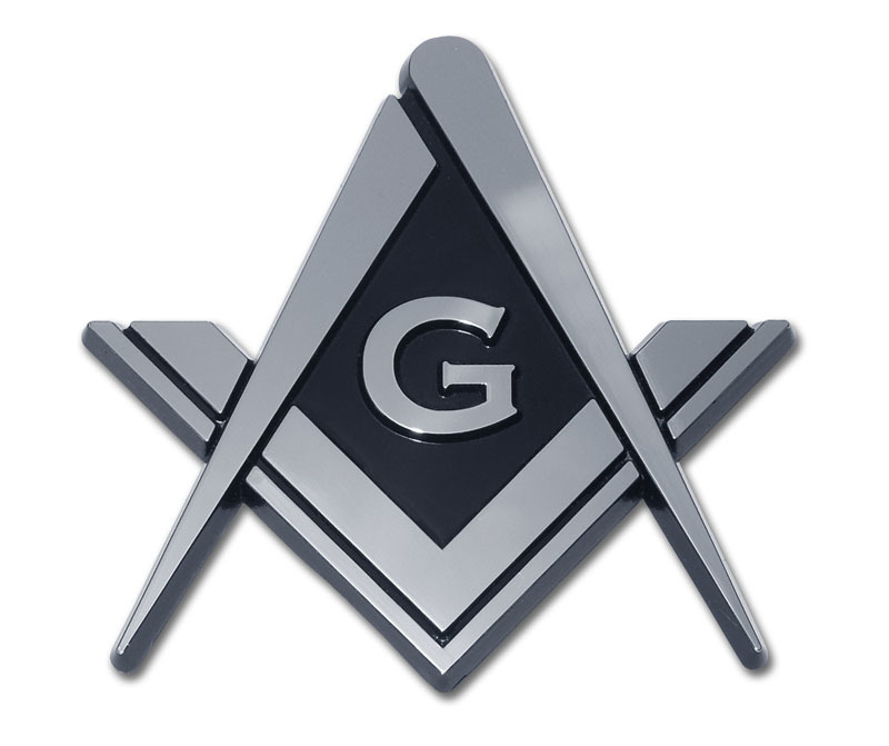 Mason Masonic Detailed Chrome Auto Emblem