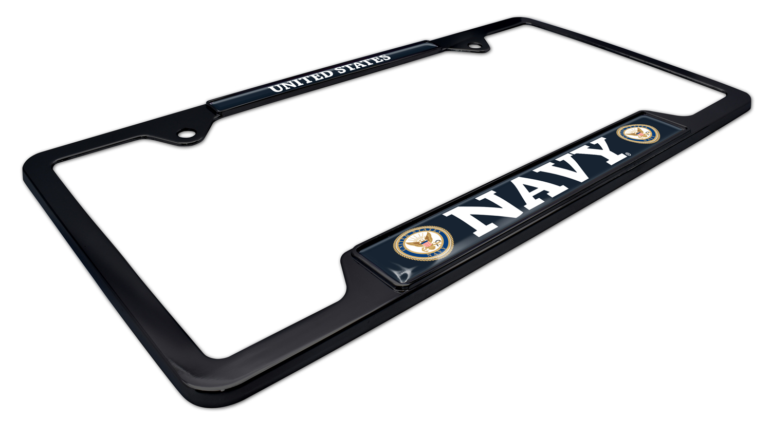 Full Color Us Navy Black License Plate Frame Elektroplate