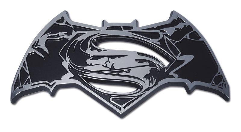 Batman V Superman Distressed Chrome Emblem Elektroplate