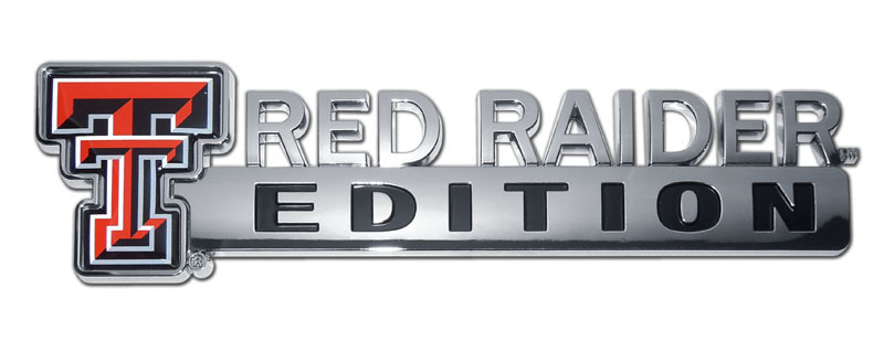 texas tech university shiny TT red logo chrome car auto emblem usa made
