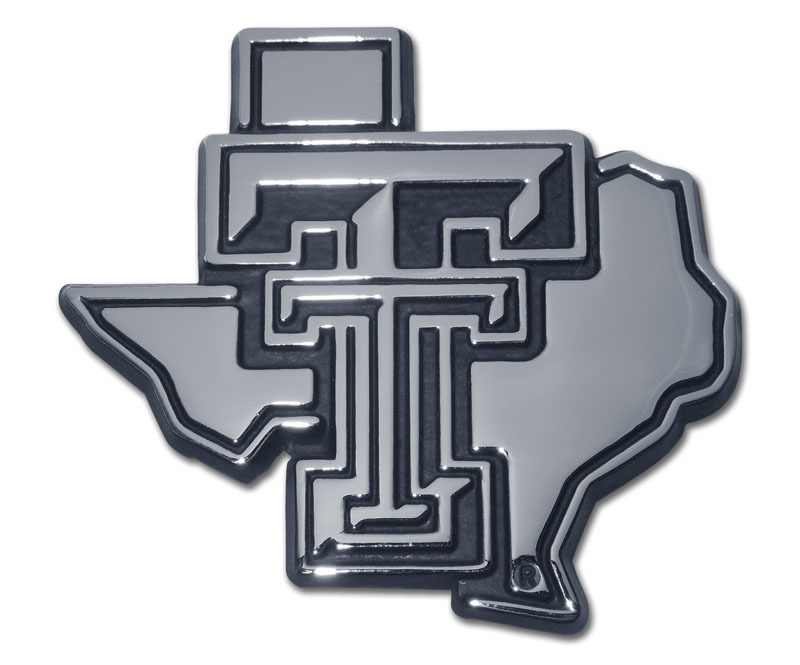 texas tech university shiny TT red logo chrome car auto emblem usa made