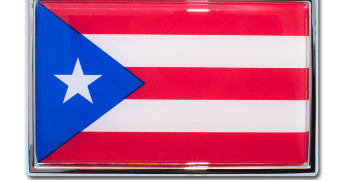 Puerto Rico PR San Juan Gold Edge Flags Harley Davidson Emblem Poker Chip